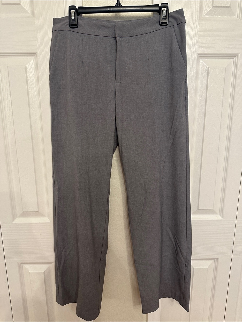 Divided Gray Straight-Leg Trousers